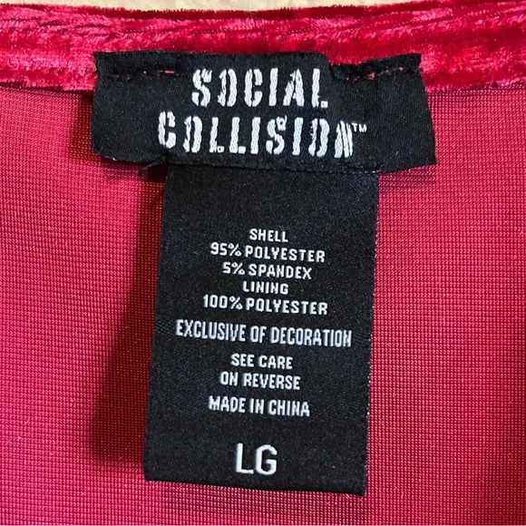 Social Collision Red Velvet Dress - Picture 5 of 9